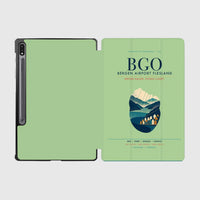 Thumbnail for Bergen Airport Flesland (BGO) design on light green samsung tablet tablet case