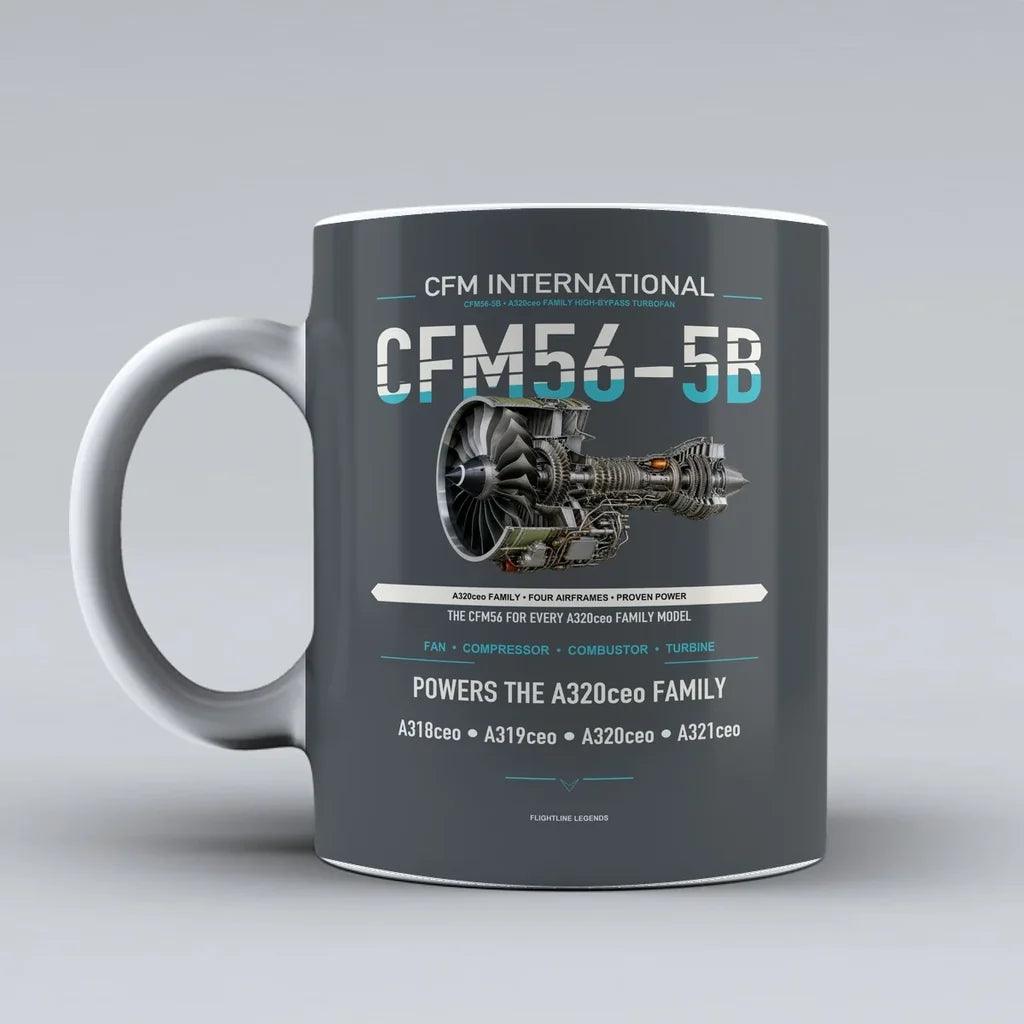 Mug design on gray cfm56 5b