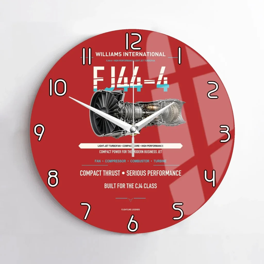FJ44-4 design on red no frame wall clock