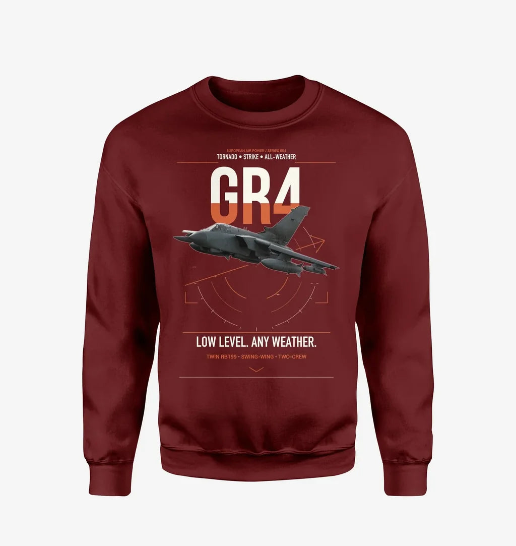Panavia Tornado GR4 design on wine red sweatshirt