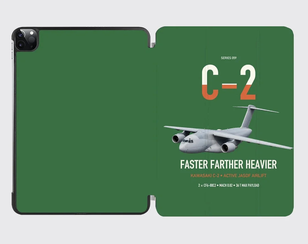 Kawasaki C-2 design on green ipad tablet case