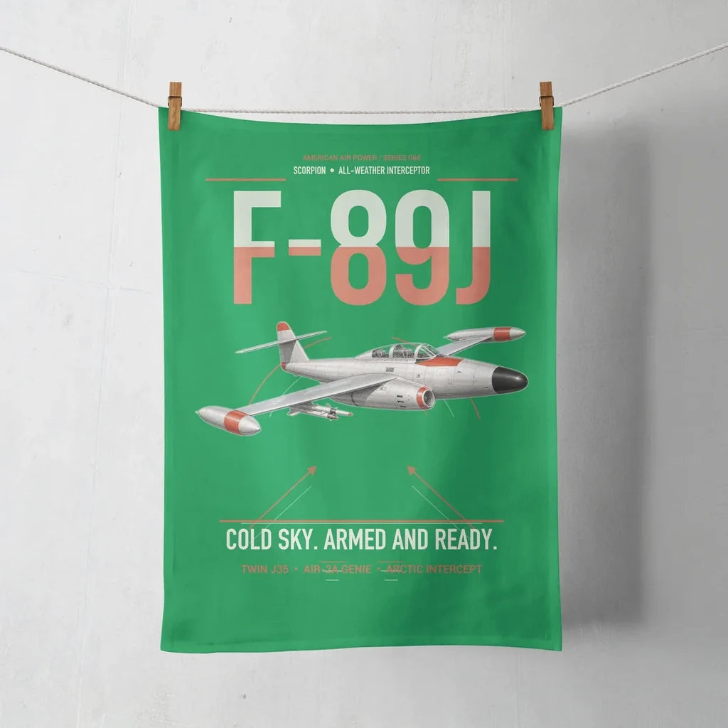 F-89J Scorpion design on green towel