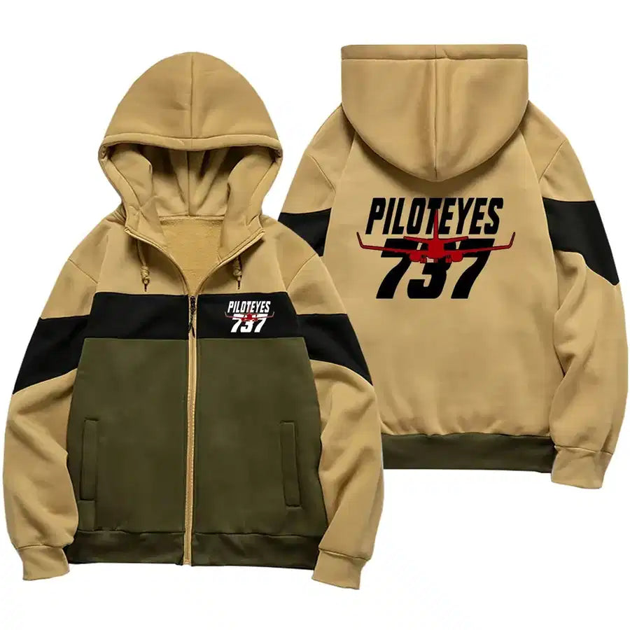 Amazing Piloteyes737 Zipped Hoodie - Colourful - Green / Khaki