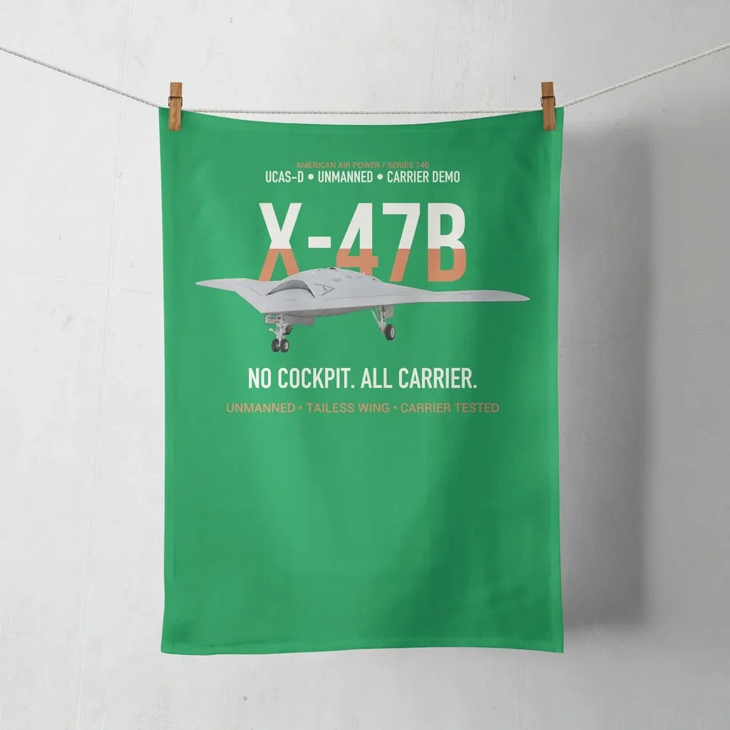 X-47B UCAS-D Carrier Wing Without a Cockpit design on green towel