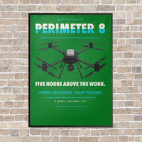 Thumbnail for Skyfront Perimeter 8 vertical canvas print - framed - green background