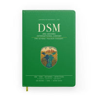 Thumbnail for Des Moines International Airport (DSM) design on green notebook