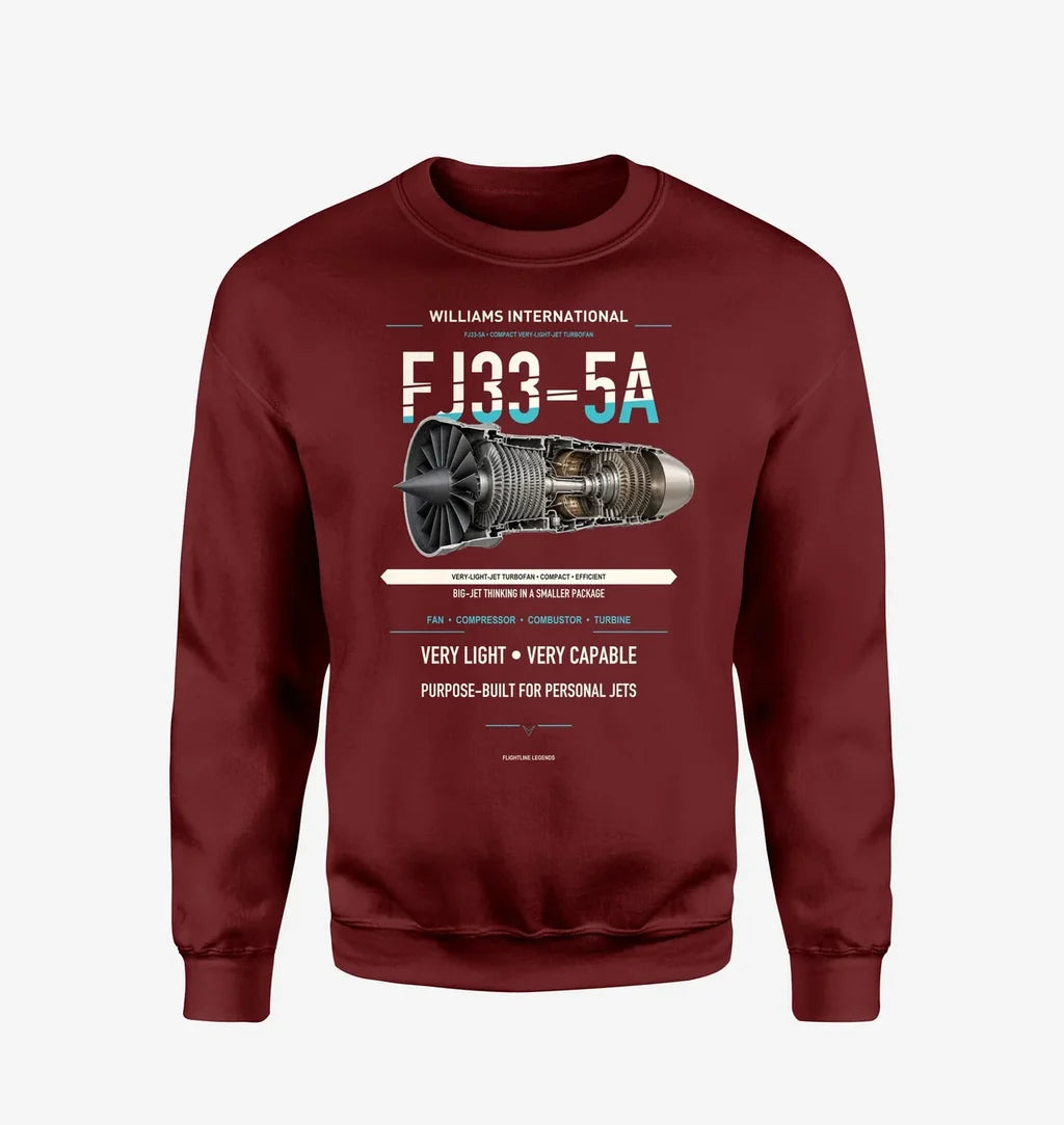 FJ33-5A design on wine red sweatshirt