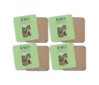 Thumbnail for Chisinau Eugen Doga International Airport (RMO) design on light green 4 pieces set coaster