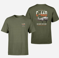 Thumbnail for C-46D Commando design on green army double-side t-shirt, double-side print