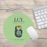 Thumbnail for London City Airport (LCY) design on light green round mouse pad