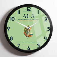Thumbnail for Agadir Al Massira Airport (AGA) design on light green framed wall clock