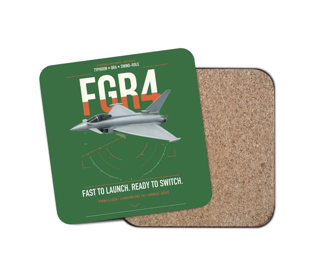 Eurofighter Typhoon FGR4 design on green 1 piece coaster