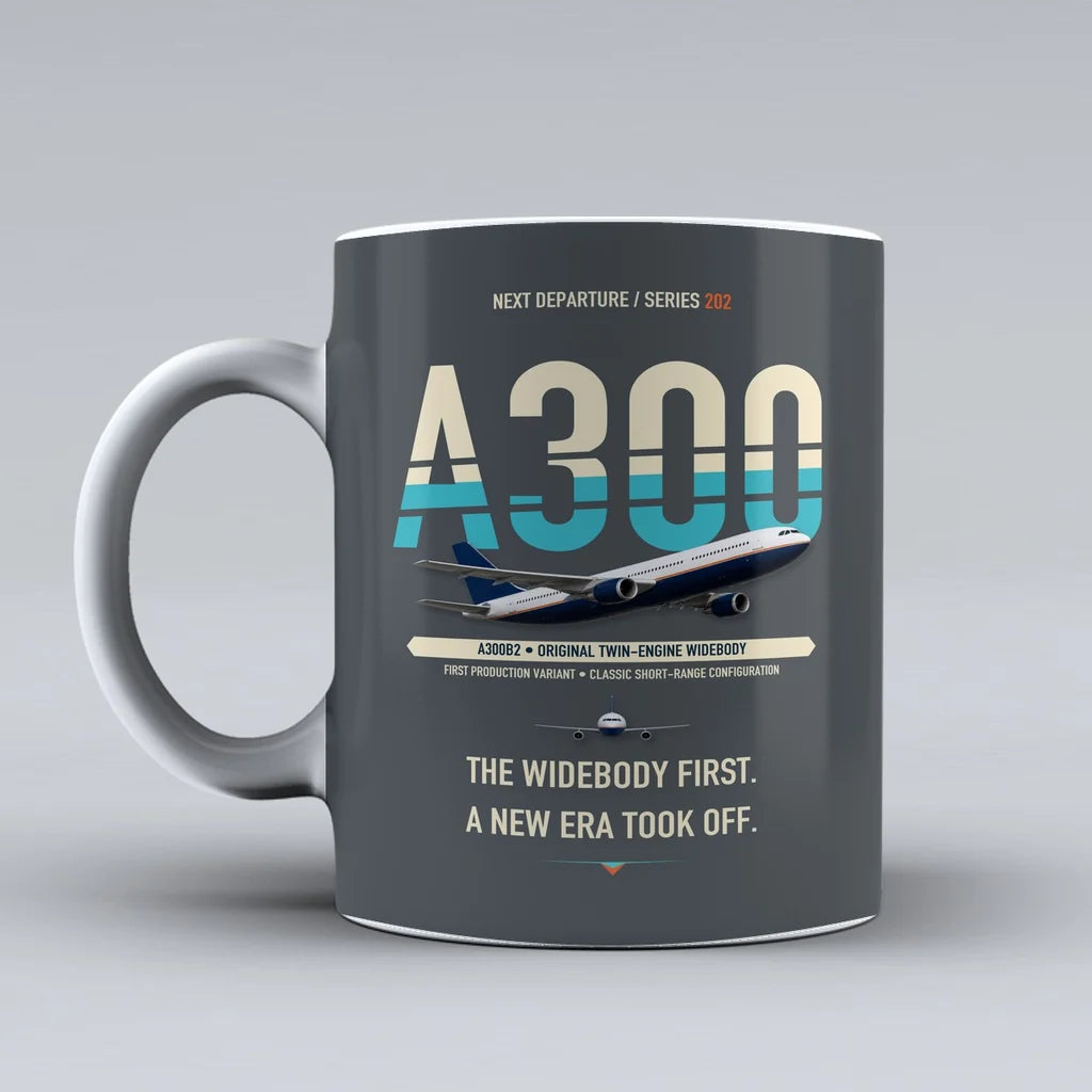 A300B2 Mug design on gray airbus