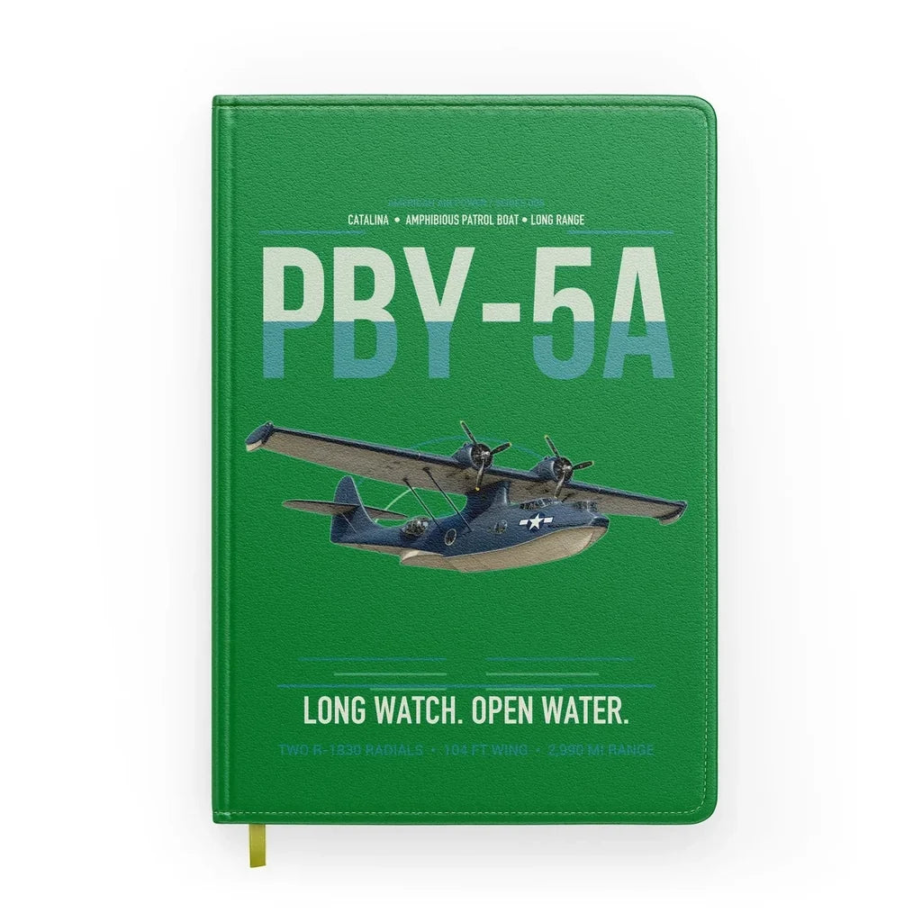 PBY-5A Catalina design on green notebook