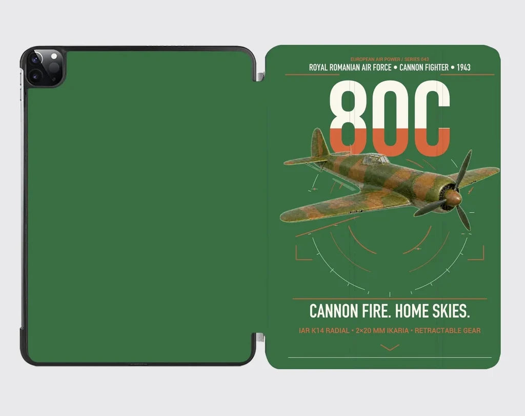 IAR 80C design on green ipad tablet case