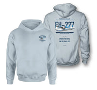 Thumbnail for Fairchild Hiller FH-227B design on light blue hoodie