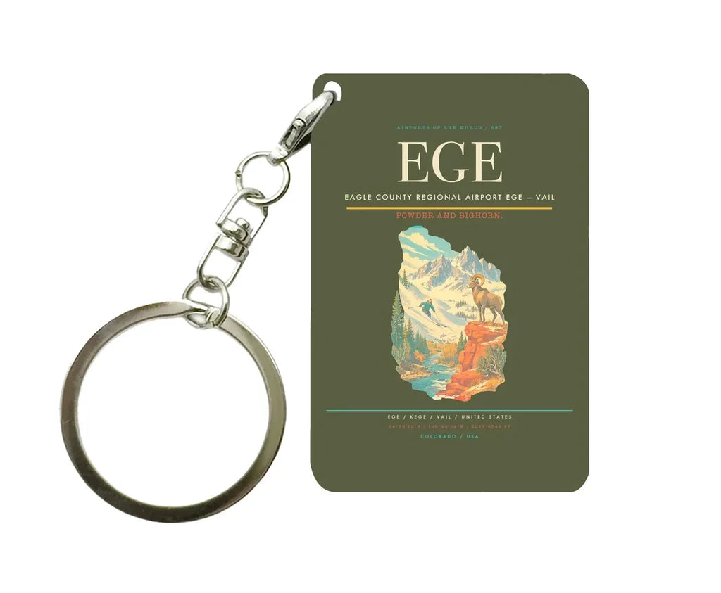 Eagle County Regional Airport (EGE) design on green army key chain