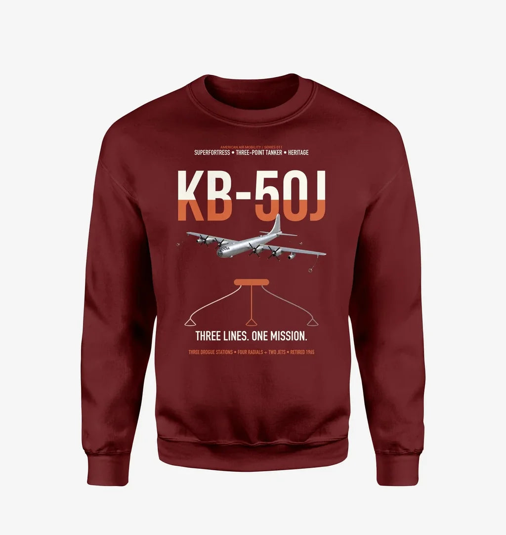 KB-50J Superfortress design on wine red sweatshirt