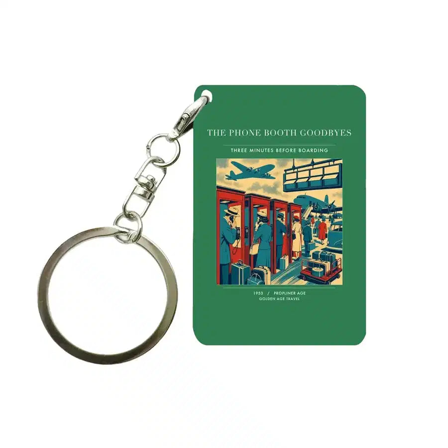 VINTAGE G4382 - The Phone Booth Goodbyes - Designed Key Chain design on green