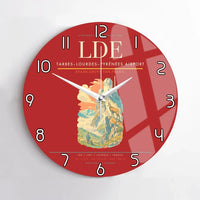 Thumbnail for Tarbes–Lourdes–Pyrénées Airport (LDE) design on red no frame wall clock