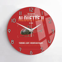 Thumbnail for Sud Aviation SE 3130 Alouette II design on red no frame wall clock