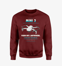 Thumbnail for DJI Mini 2 design on wine red sweatshirt