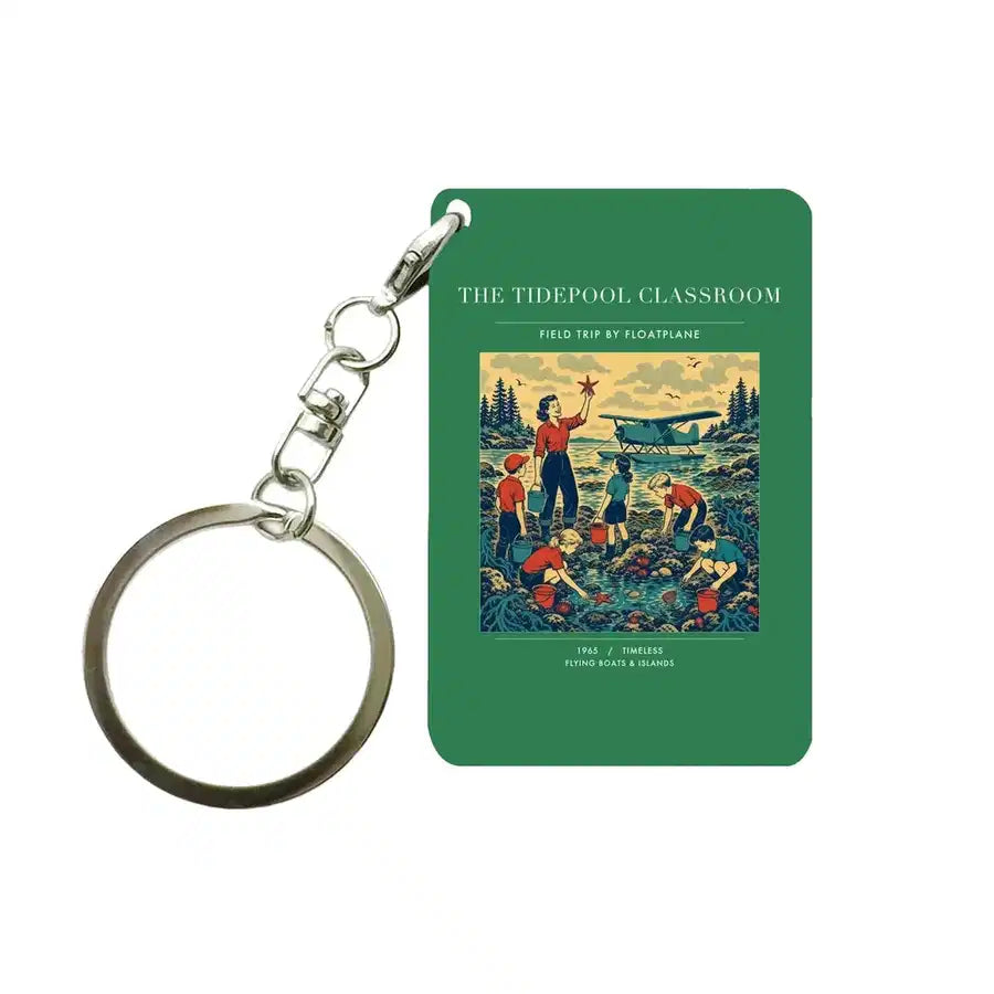VINTAGE G4366 - The Tidepool Classroom - Designed Key Chain design on green