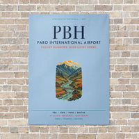 Thumbnail for Paro International Airport PBH vertical canvas print - no frame - light blue background