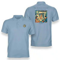 Thumbnail for VINTAGE G4225 - The Tropical Stopover - Double-Side Polo T-Shirt design on lightblue