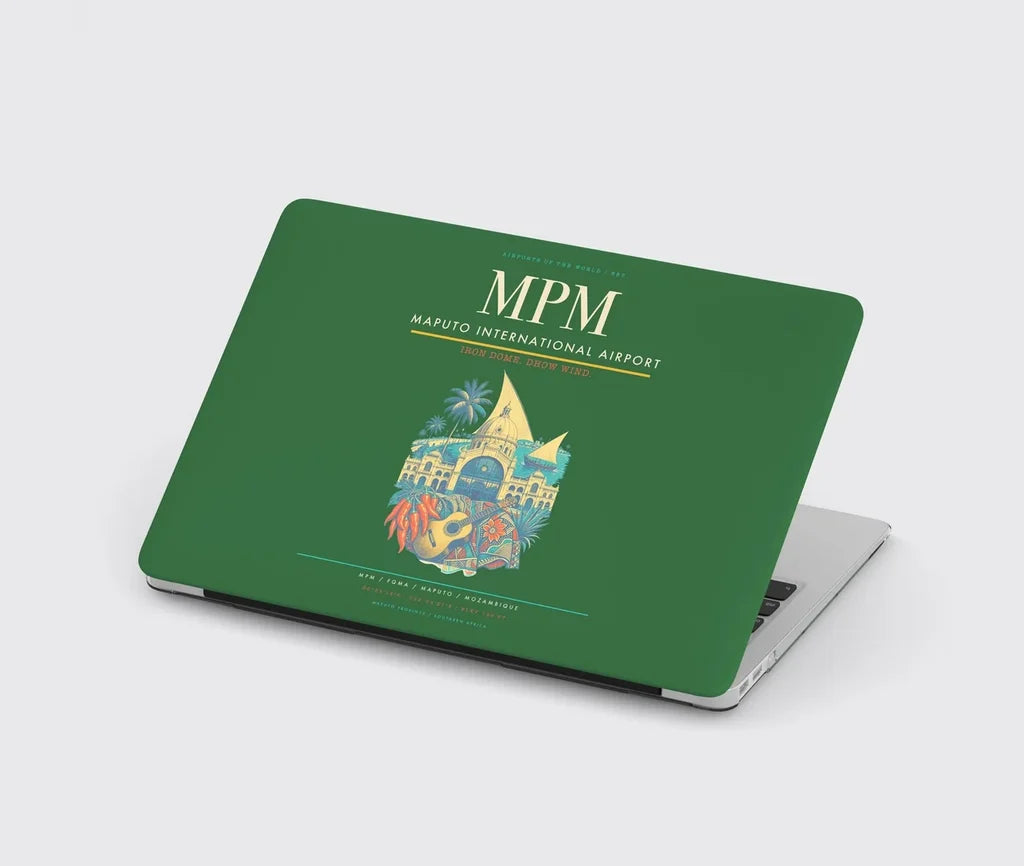 Maputo International Airport (MPM) design on green MacBook case