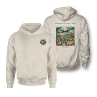 Thumbnail for VINTAGE G4406 - The Festival Flower Drop - Double-Side Hoodie design on khaki double side