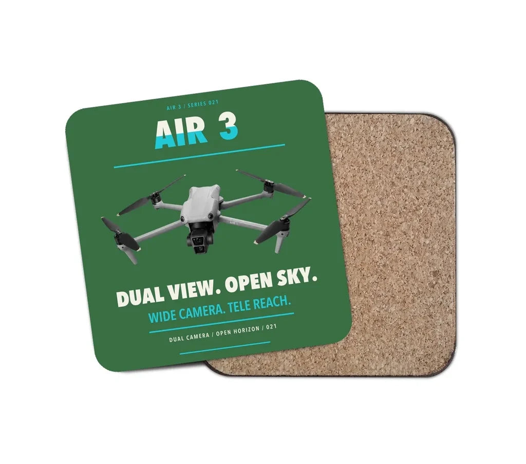 DJI Air 3 design on green 1 piece coaster