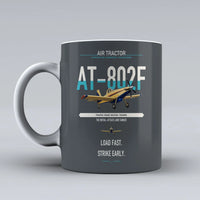 Thumbnail for Air Tractor AT-802F design on gray ceramic mug, double-side print