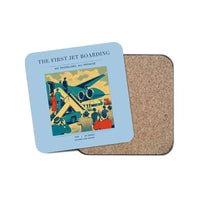 Thumbnail for The First Jet Boarding - Designed Coasters design on light blue 1-piece