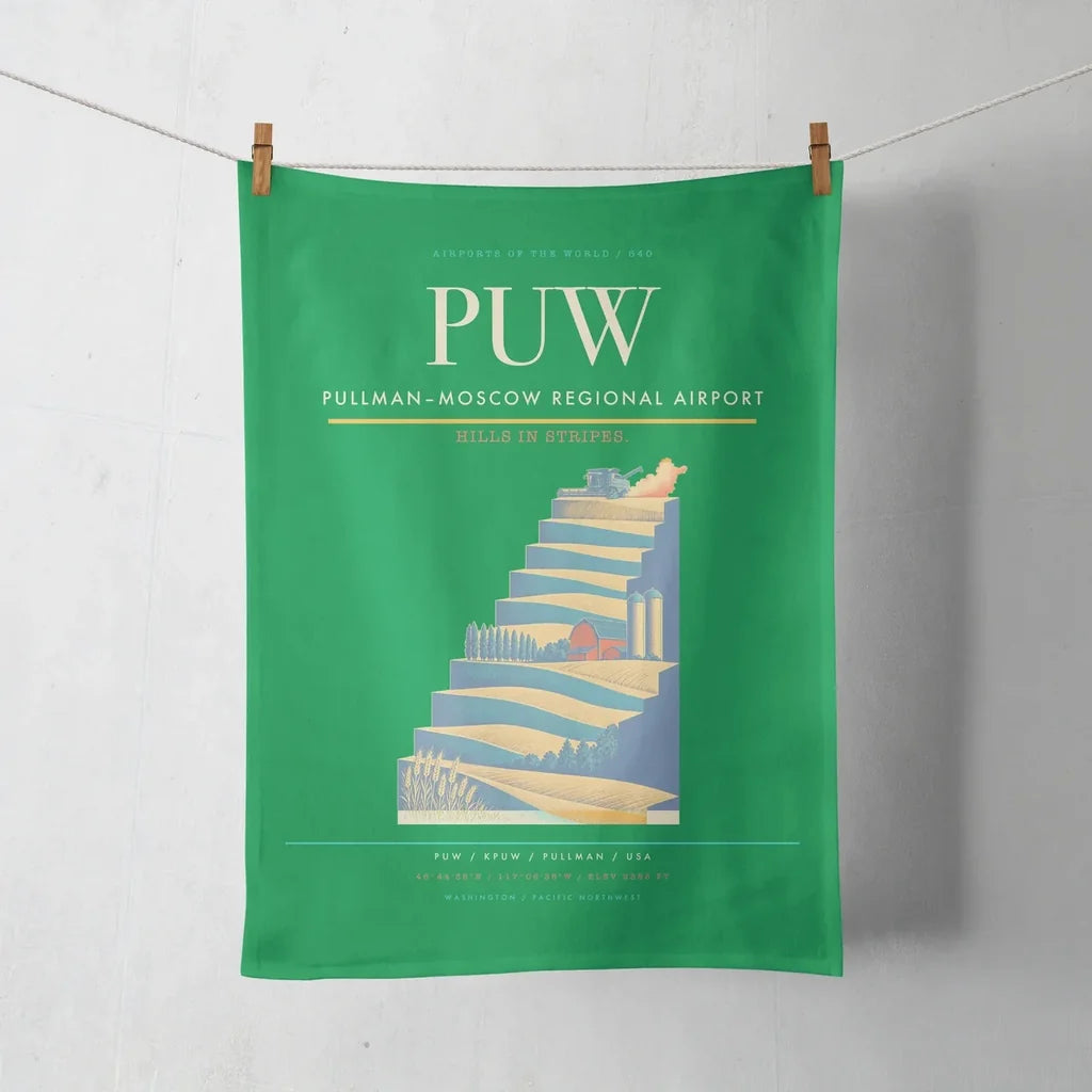 Pullman–Moscow Regional Airport (PUW) design on green towel