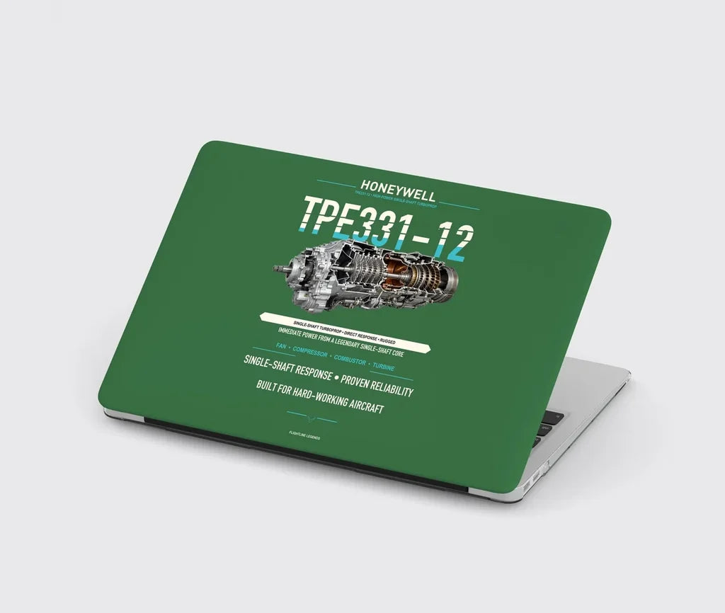 TPE331-12 design on green MacBook case