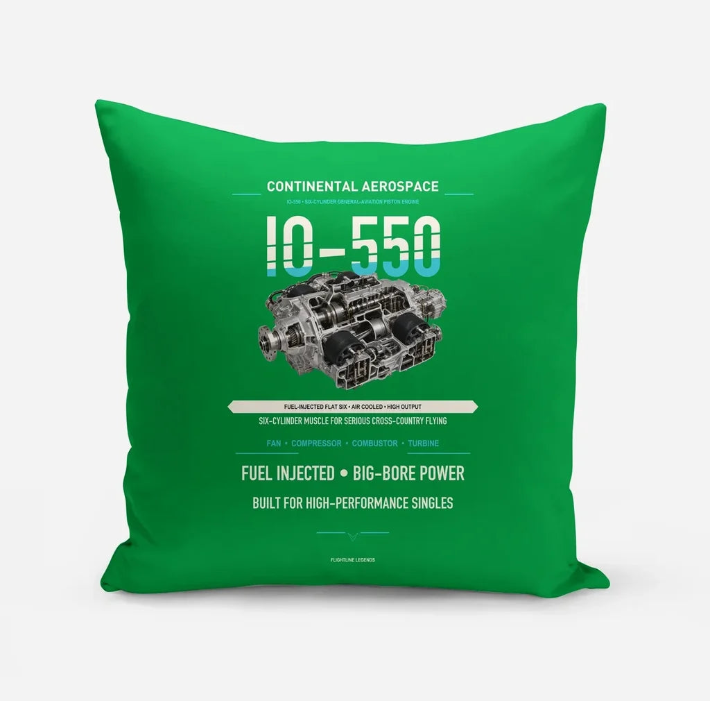 IO-550 design on green pillow