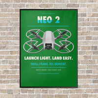 Thumbnail for DJI Neo 2 vertical canvas print - framed - green background
