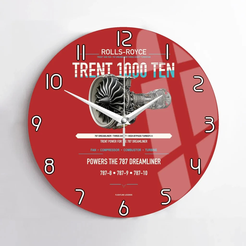 TRENT 1000 TEN design on red no frame wall clock