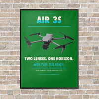 Thumbnail for DJI Air 3S vertical canvas print - framed - green background
