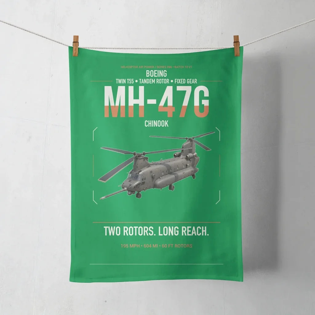Boeing MH-47G Chinook design on green towel