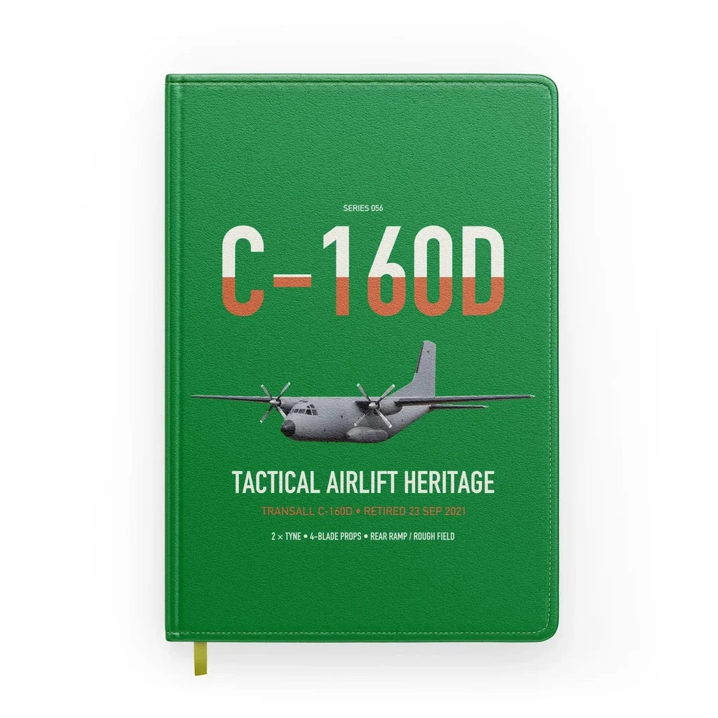 Transall C-160D design on green notebook