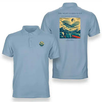 Thumbnail for VINTAGE G4473 - The Night Glider Wave - Double-Side Polo T-Shirt design on lightblue