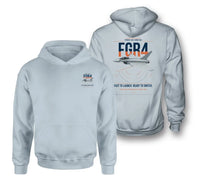Thumbnail for Eurofighter Typhoon FGR4 design on light blue double-side hoodie, double-side print
