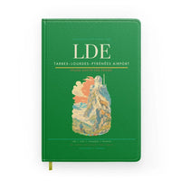 Thumbnail for Tarbes–Lourdes–Pyrénées Airport (LDE) design on green notebook