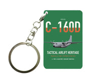 Thumbnail for Transall C-160D design on green designed key chain, double-side print