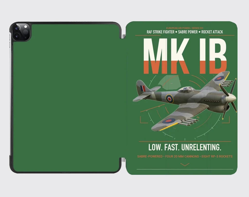 Hawker Typhoon Mk IB design on green ipad tablet case