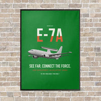 Thumbnail for E-7A Wedgetail vertical canvas print - framed - green background