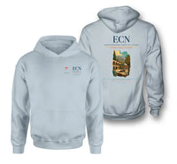 Thumbnail for Ercan International Airport (ECN) design on light blue double-side hoodie