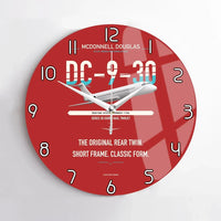 Thumbnail for McDonnell Douglas DC-9-30 design on red no frame wall clock